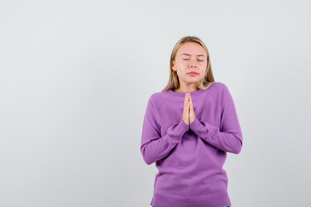 Expressive young woman posing