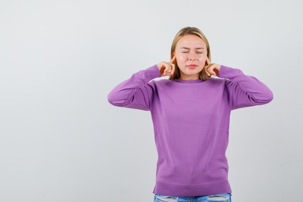 Expressive young woman posing