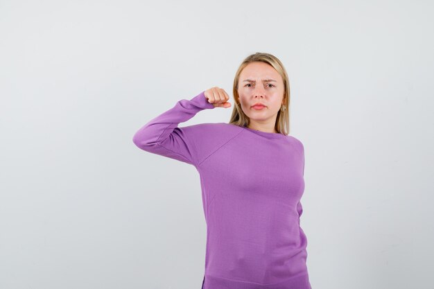 Expressive young woman posing