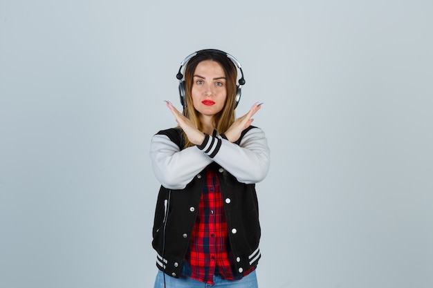 Expressive young woman posing