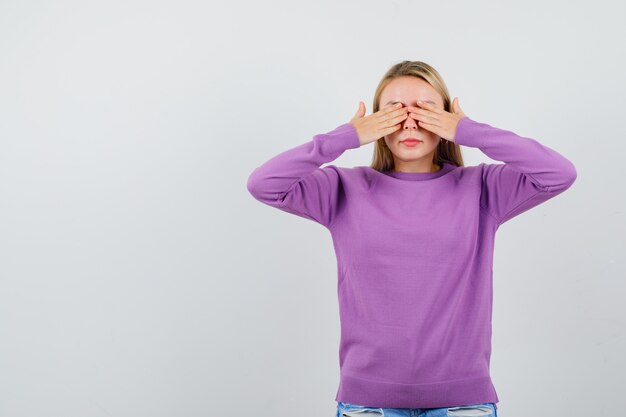 Expressive young woman posing