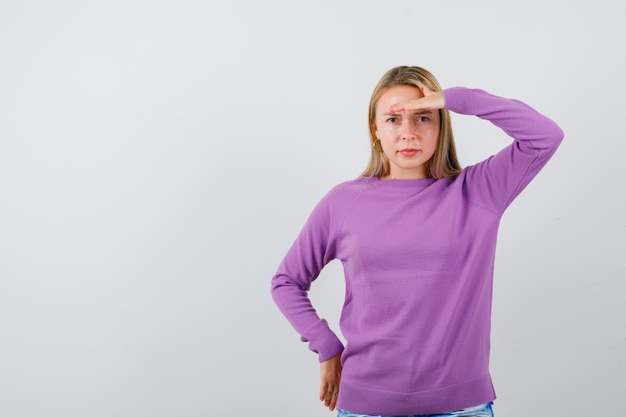 Expressive young woman posing