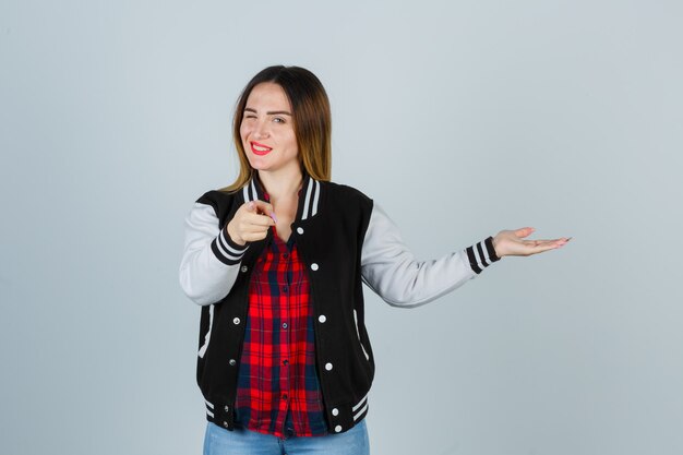 Expressive young woman posing