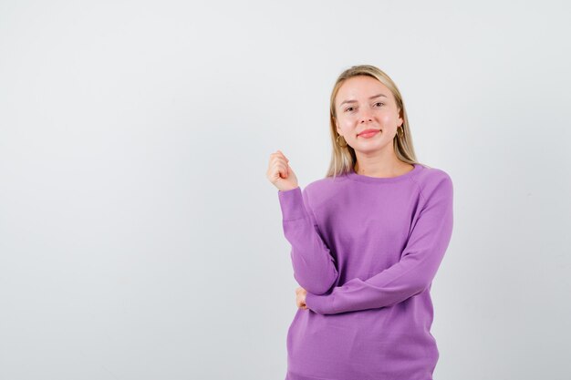 Expressive young woman posing