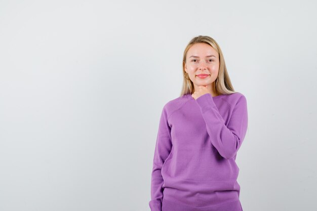 Expressive young woman posing