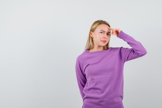 Expressive young woman posing