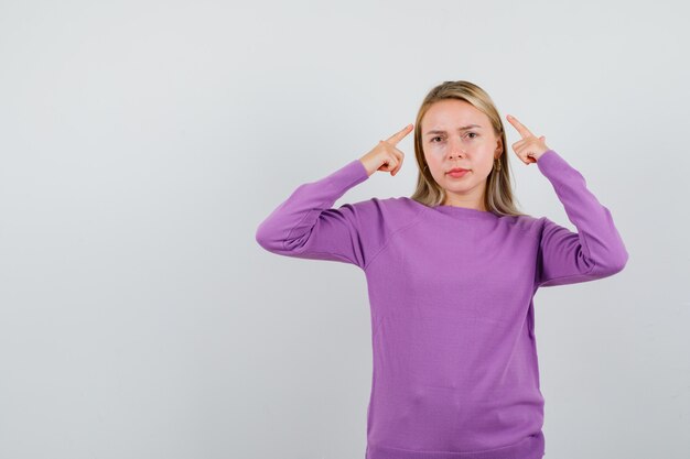 Expressive young woman posing