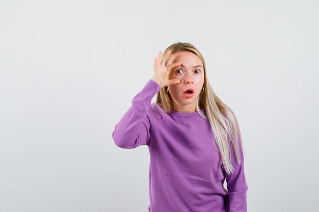 Expressive young woman posing