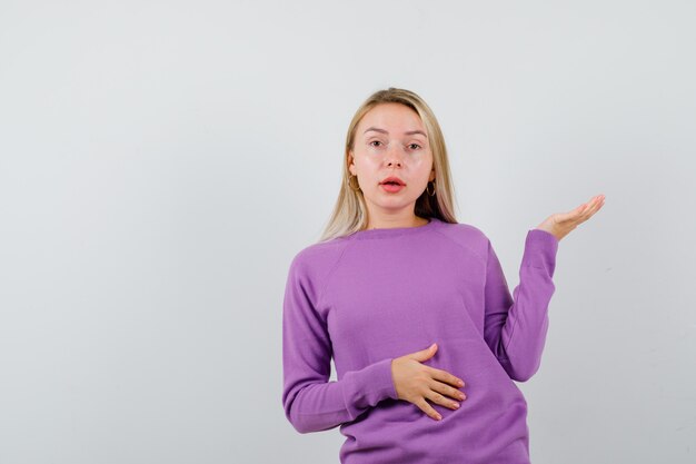 Expressive young woman posing