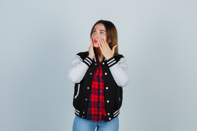 Expressive young woman posing