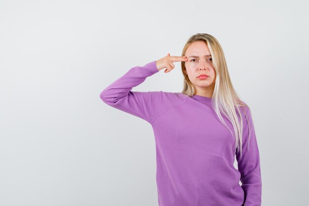 Expressive young woman posing