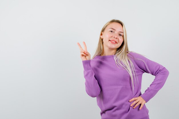 Expressive young woman posing