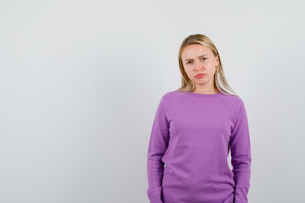 Expressive young woman posing