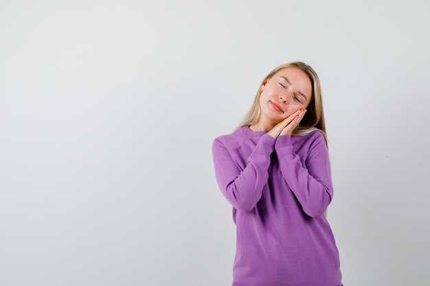 Expressive young woman posing