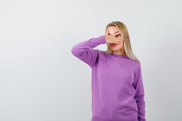 Expressive young woman posing