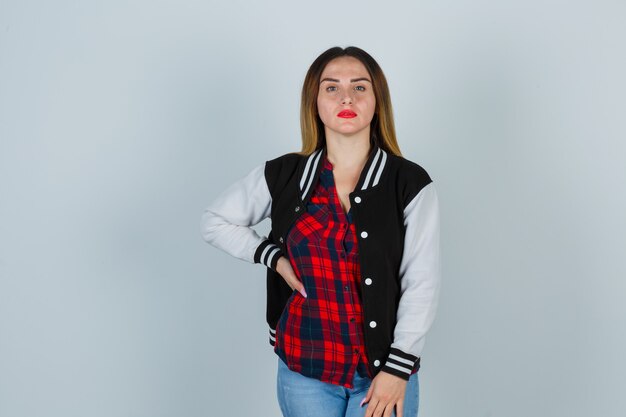 Expressive young woman posing