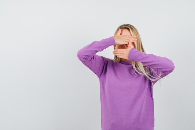 Expressive young woman posing