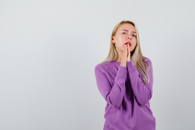 Expressive young woman posing