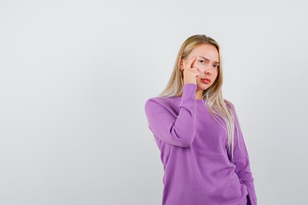 Expressive young woman posing