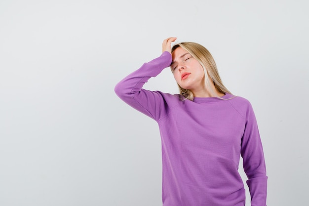 Expressive young woman posing