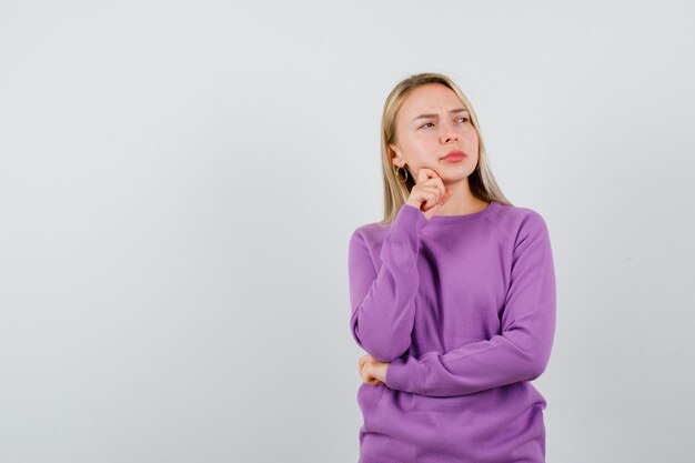 Expressive young woman posing