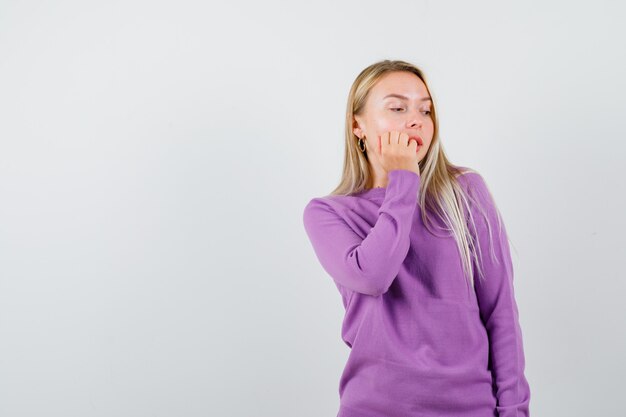 Expressive young woman posing