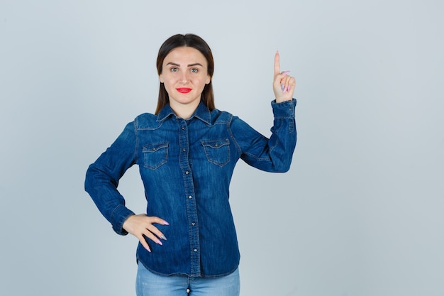 Expressive young woman posing