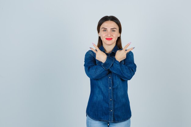 Expressive young woman posing