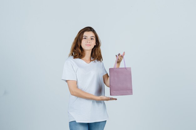 Expressive young woman posing