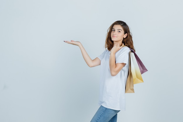 Expressive young woman posing