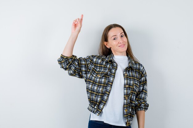 Expressive young woman posing