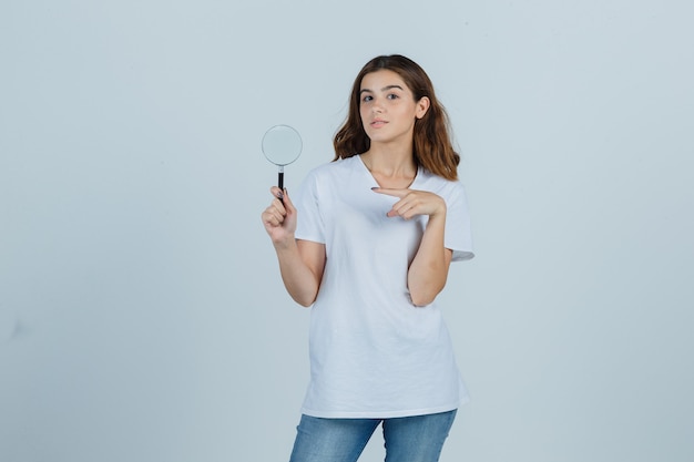 Expressive young woman posing