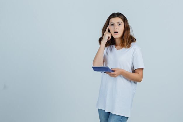 Expressive young woman posing