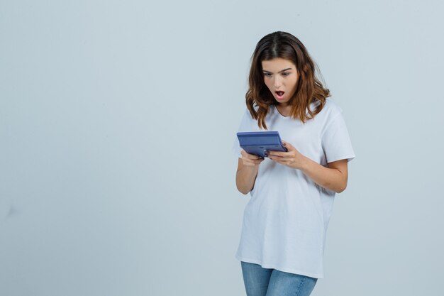 Expressive young woman posing