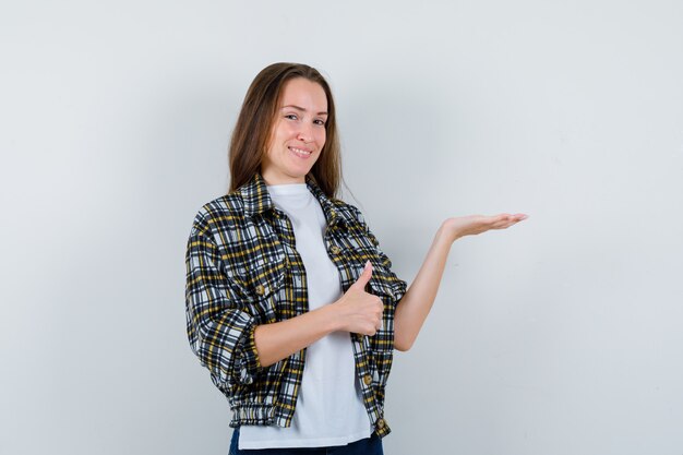 Expressive young woman posing