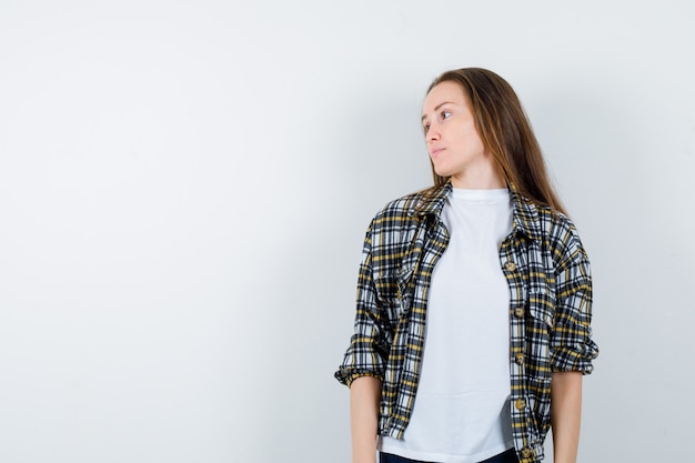 Expressive young woman posing