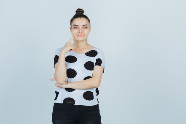 Expressive young woman posing