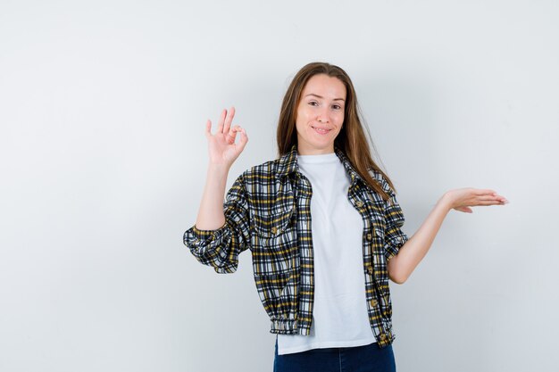 Expressive young woman posing