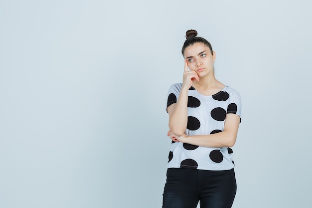 Expressive young woman posing