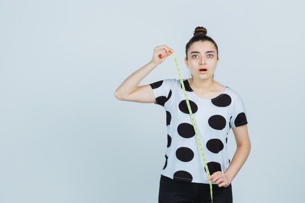 Expressive young woman posing