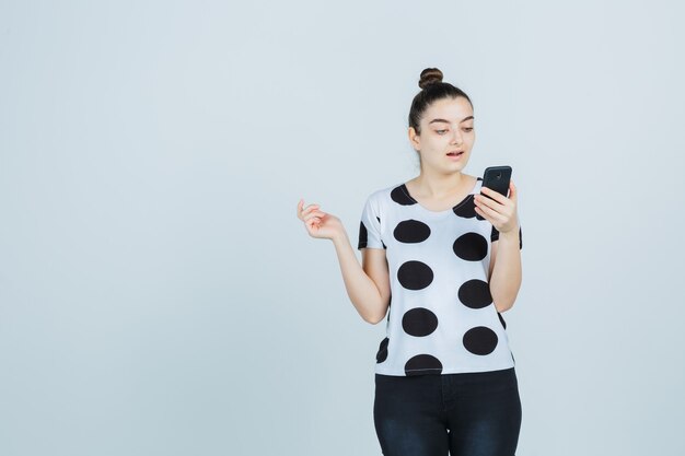 Expressive young woman posing