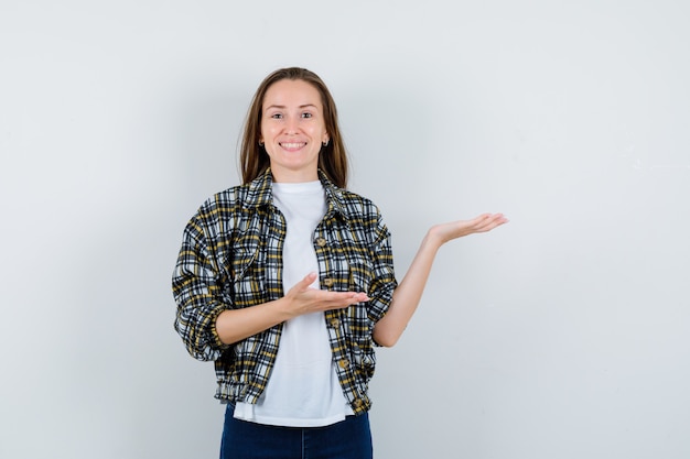 Expressive young woman posing