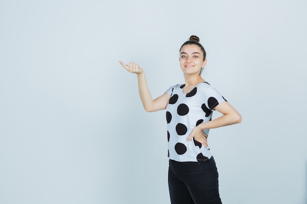 Expressive young woman posing