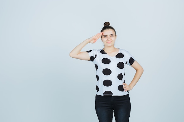 Expressive young woman posing