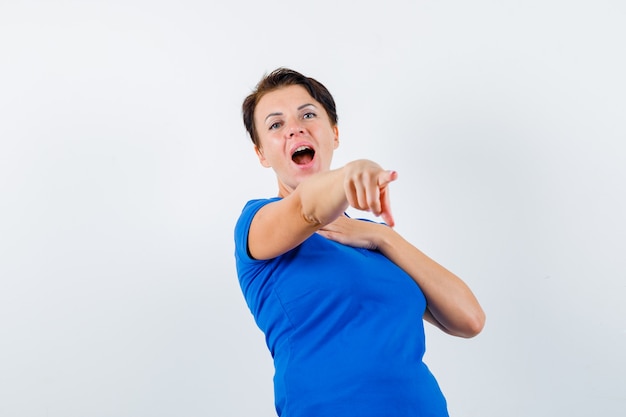 Expressive young woman posing