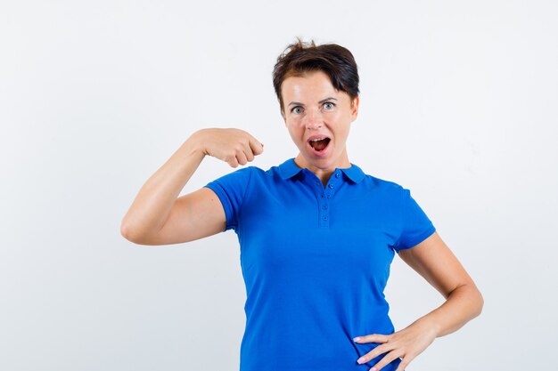 Expressive young woman posing