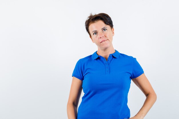 Expressive young woman posing