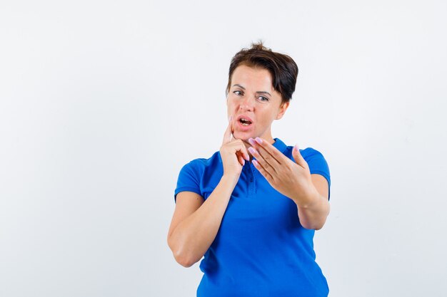 Expressive young woman posing