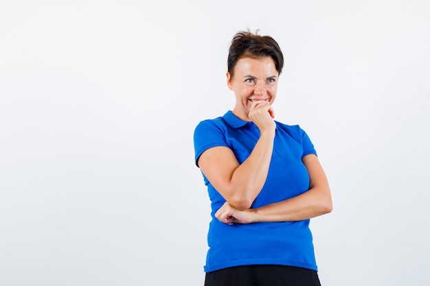 Expressive young woman posing