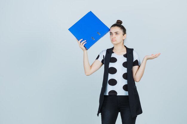 Expressive young woman posing